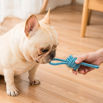 Interaktiver Baumwoll-Spielball – Zahnfreundliches Kauspielzeug für Welpen & Hunde jeder Größe