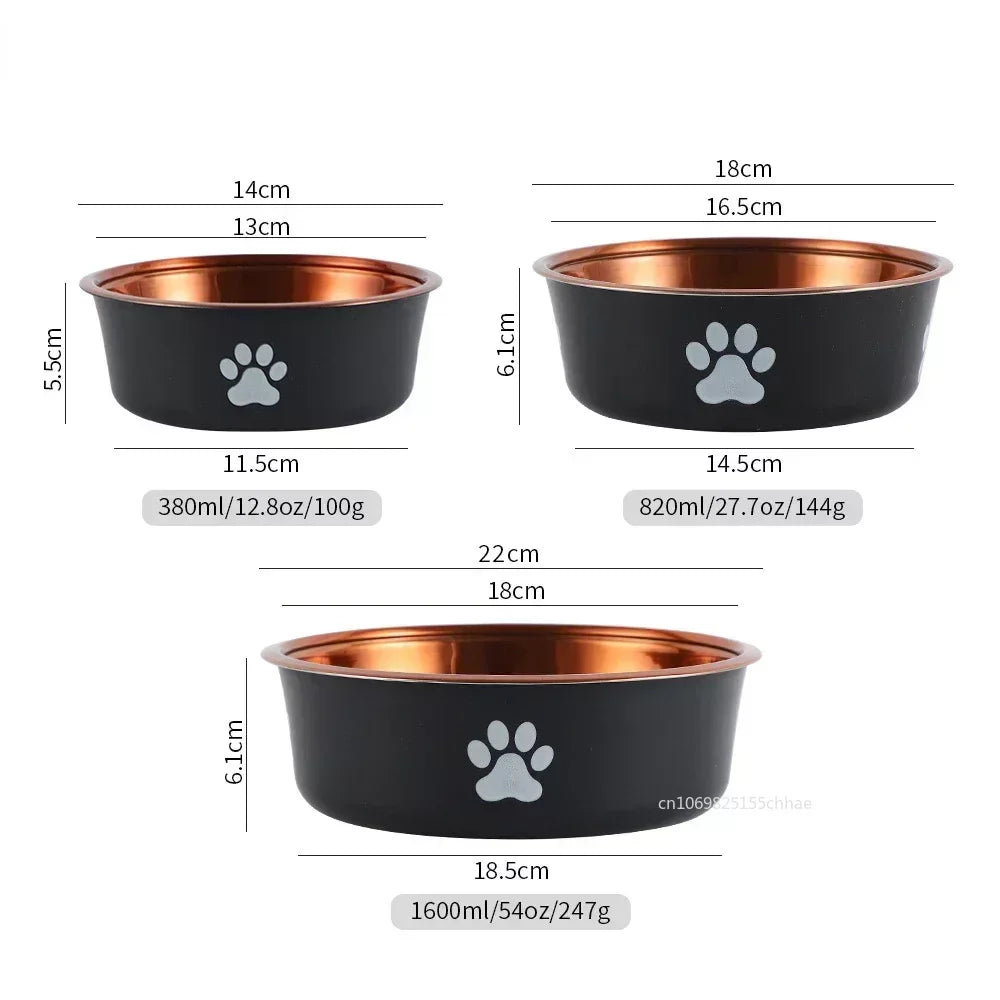 Non-slip stainless steel dog bowl