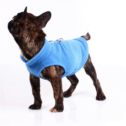 Warme Fleece-Jacke mit D-Ring für kleine Hunde