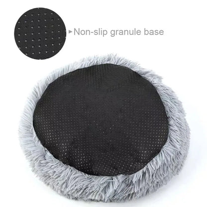 Round Plush Pet Bed – Soft, Washable Cuddle Nest