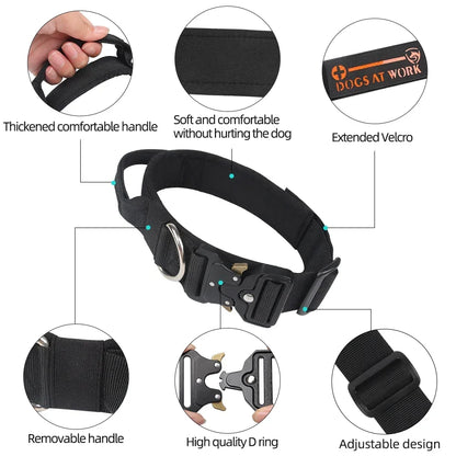 Ultra-Robustes Nylon-Hundehalsband mit Griff – Verstellbar für Training & Kontrolle